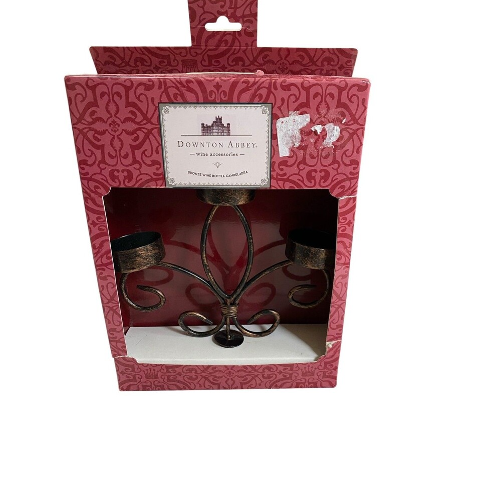 Downton Abbey Wine Bottle Candelabra 3 Tea Light Holder Bronze New 2014